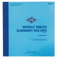 Weekly Wages Summary Record Duplicate Forms Book Zions WWH