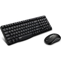 RAPOO X1800S 2.4GHz Wireless Optical Keyboard Mouse Combo Black - 1000DPI Nano Receiver 12m Battery (Black)