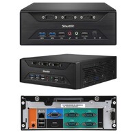 Shuttle XC60J Slim Mini PC 3L Barebone-Celeron J3355, Fan-less, 8x RS232(RS422/485), 3.5' HDD/SSD bay, LAN, HDMI, VGA, 2x DDR3L, M.2 2280, 65W adapter