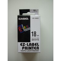 Casio Ez Label Tape 18mm XR18WE Black On White 